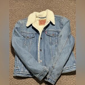 Levi's Cream Sherpa Lined Jacket
